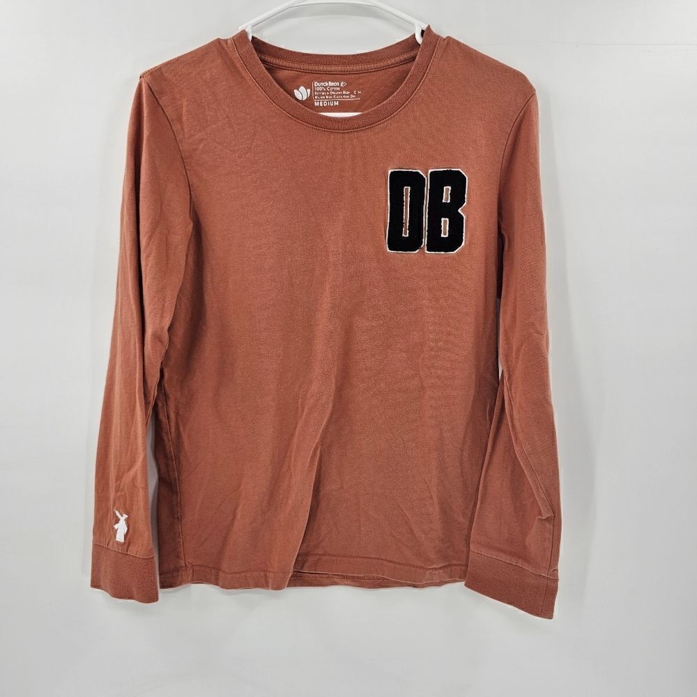 Dutch bros coffee long sleeve shirt orange embroidered medium womens mens